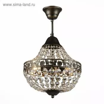 Люстра подвесная St Luce. SL669.403.03. Anticato. 3х40 Вт, E14, 30х30х32,4 см, цвет чёрное золото