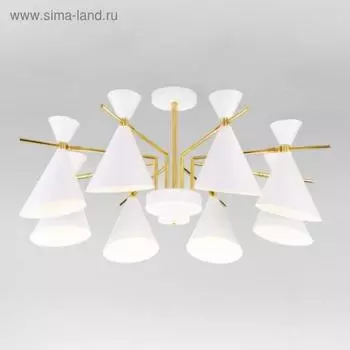 Люстра Apart, 8x60Вт E14, цвет белый, золото