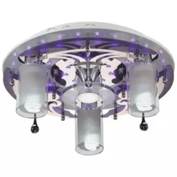 Люстра «Ариадна», 3+1x60+5Вт E27, +LED хром, белый 45x45x16 см