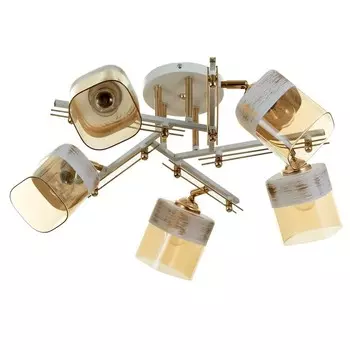 Люстра потолочная BayerLux «Ариадна», 5хЕ27, 40 Вт, бело-золотой, 484826 см