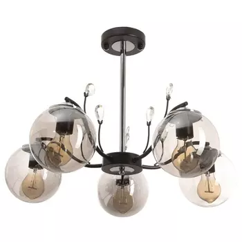 Люстра потолочная BayerLux «Ариса», 5хЕ27, 40 Вт, черно-серебристый, 606040 см