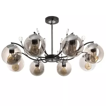 Люстра потолочная BayerLux «Ариса», 8хЕ27, 40 Вт, черно-серебристый, 808040 см