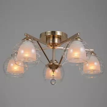 Люстра "Арлетт" 5х60Вт Е27 золото 54х54х26см Ritter