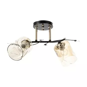 Люстра потолочная BayerLux «Артемис», 2хЕ27, 40 Вт, черно-золотой, 462027 см