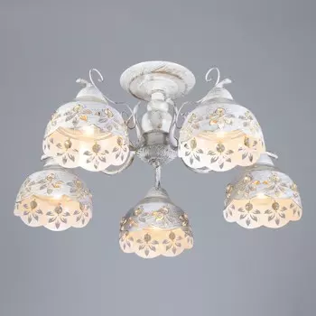 Люстра "Артур" 5х60Вт Е27 белый 58х58х26,5см Ritter