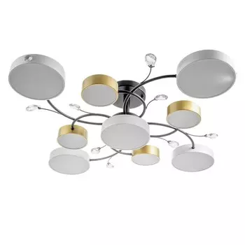 Люстра «Ассами» 9х LED 216 Вт 3000-6000К бело-золотой 939321 см BayerLux