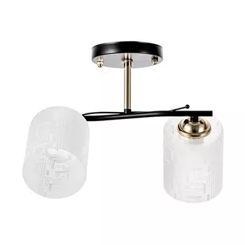 Люстра потолочная BayerLux «Ассела», 2хЕ27, 40 Вт, черно-золотой, 462027 см