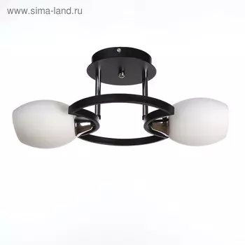 Люстра "Астия" 2x60Вт E27 хром-черный 40х40х20 см.