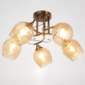 Люстра ЭкономСвет Астра 5х40Вт E27, бронза 56х56х23 см