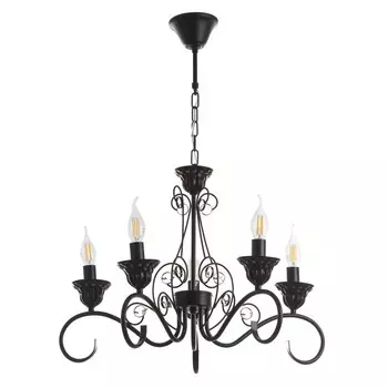 Люстра "Азазель" 5xE14 40Вт черно-золотой 57х57х39,5-98 см BayerLux