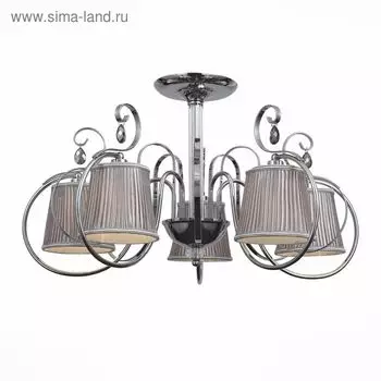 Светильник потолочный Evoluce. SL177.102.05. Azzurro. 5х40 Вт, E14, 74х74х41 см, цвет хром