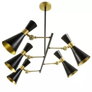 Люстра BayerLux «Бьянка», 5хЕ14, 40 Вт, 5хG4, 20 Вт, черно-золотой, 707030 см