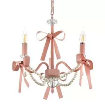 Люстра "Бантики" 3хЕ14 40Вт розовый 39х39х40-90см