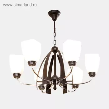 Люстра "Берта" 6x75Вт E27 хром, венге 52x52x19см