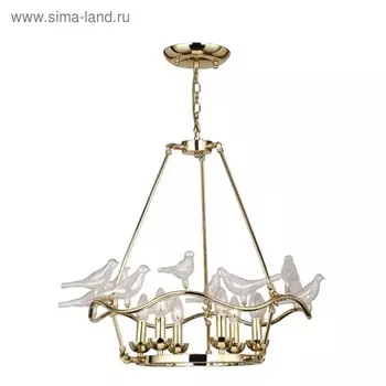 Люстра Bird 6x40Вт E14, золото 68x68x50 см