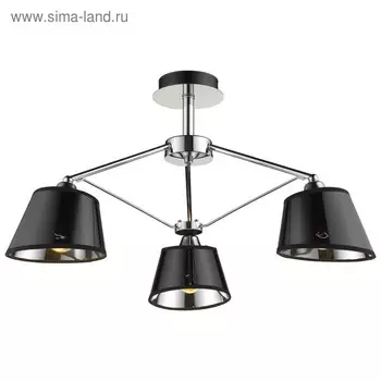 Люстра «Бриджида», 3x60Вт E27, хром, чёрный 63x63x30 см