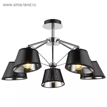 Люстра "Бриджида" 5x60Вт E27 хром, черный 63x63x30см