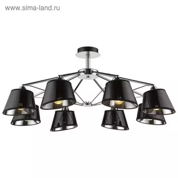 Люстра «Бриджида» 8x60Вт E27 хром, чёрный 85x85x30см