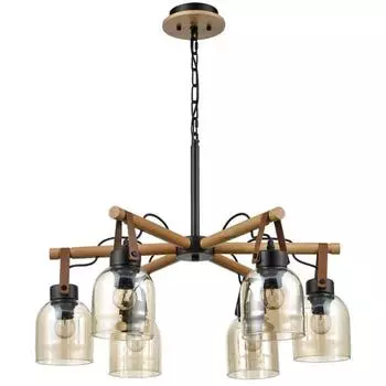 Люстра Calma, 6x60Вт E27, цвет чёрный