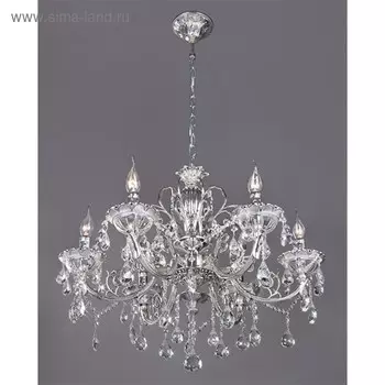 Люстра Carolina 6x60Вт Е14, серебро 68x68x112 см