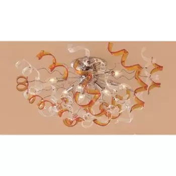 Люстра CL222192 "Рандом" 9x60W E14 хром/прозр./янт. 86x86x34 см