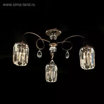 Люстра CL330133 "Синди" 3x60W E14 коричневый 60x60x33 см