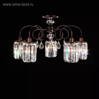 Люстра CL330153 «Синди» 5x60W E14 коричневый 60x60x33 см