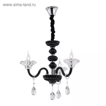 Люстра CL351133 "Ирида" 3x60W E14 черн./прозр. 56x56x70 см