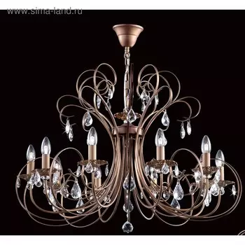 Люстра CL411101 «Марлен» 10x60W E14 кофейный 90x90x70 см