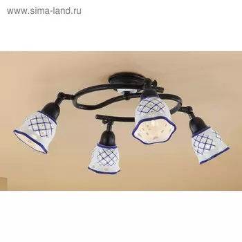 Люстра CL534541 «Ажур», 4x60W E14, синий 50x50x20 см