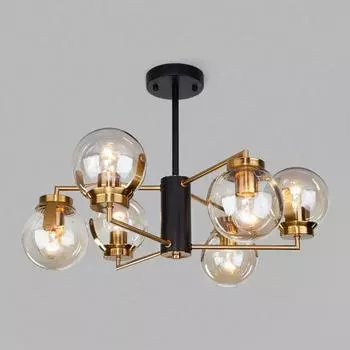 Люстра Creek, 6x60Вт E27, цвет чёрный, бронза