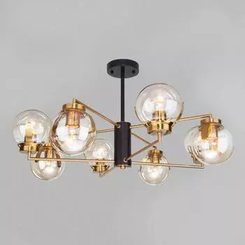 Люстра Creek, 8x60Вт E27, цвет чёрный, бронза