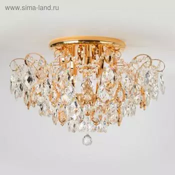 Люстра Crystal, 6x60Вт E14, цвет золото