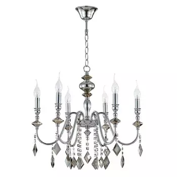 Люстра Crystal Lux, Mercedes 0950/306, E14, 6х60 Вт, 50х56х56 см, цвет хром