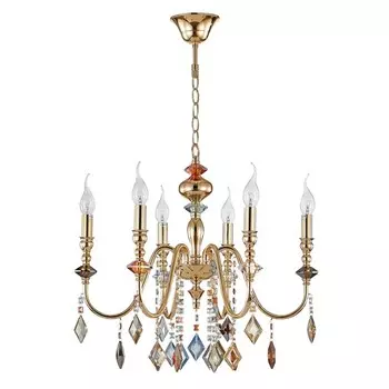 Люстра Crystal Lux, Mercedes 0951/306, E14, 6х60 Вт, 50х56х56 см, цвет золотой