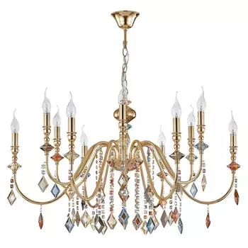 Люстра Crystal Lux, Mercedes 0951/312, E14, 12х60 Вт, 54х90х90 см, цвет золотой