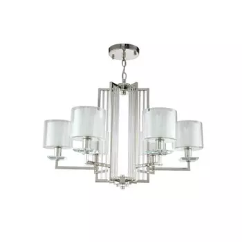 Люстра Crystal Lux, Nicolas 3400/306, E14, 6х60 Вт, 48,8х74х74 см, цвет никель
