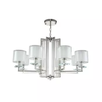 Люстра Crystal Lux, Nicolas 3400/308, E14, 8х60 Вт, 51,3х86х86 см, цвет никель