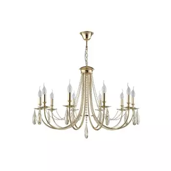 Люстра Crystal Lux, Victoria 3340/310, E14, 10х60 Вт, 56,7х86х86 см, цвет золотой