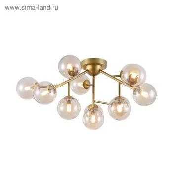 Светильник потолочный Maytoni MOD545PL-12G, 12хG9, 28Вт, 60х60х20 см, цвет золото