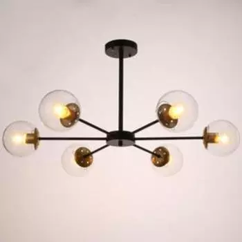 Люстра "Даллас" 6х40Вт E27 черный-золото 83х83х35 см.