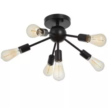 Люстра Дэвид 6х40Вт Е27 черный 57х57х35см