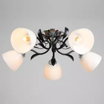 Люстра BayerLux «Девин», 5хЕ27, 40 Вт, чёрный/хромовый, 555530 см