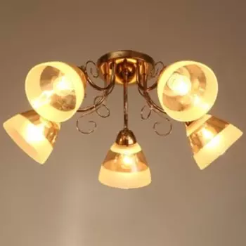 Люстра Доменика 5х40Вт Е27 золото 60х60х24см