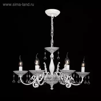 Люстра «Дрезден», 6x60Вт E14, белый 62x33,5x26 см