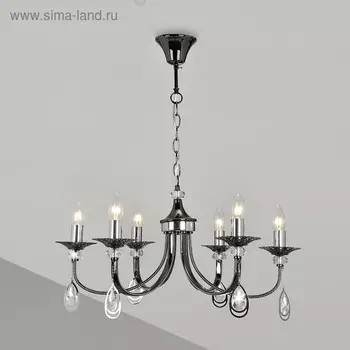 Люстра "Дрезден" 6x60Вт E14 черный, хром 60x40x24,5см