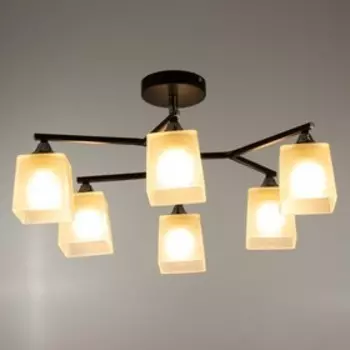 Люстра "Джессика" 6х60Вт Е27 черный+хром 60х60х27см