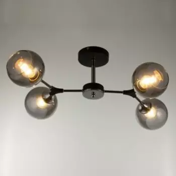 Люстра "Екатерина" 4х60Вт Е27 черный+хром 66х41х23см