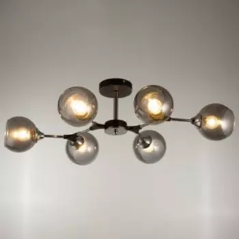 Люстра "Екатерина" 6х60Вт Е27 черный+хром 77х49х23см