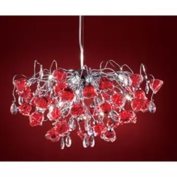 Люстра EL325P152 "Rosa" 12x40W G9 красный 70x70x75 см